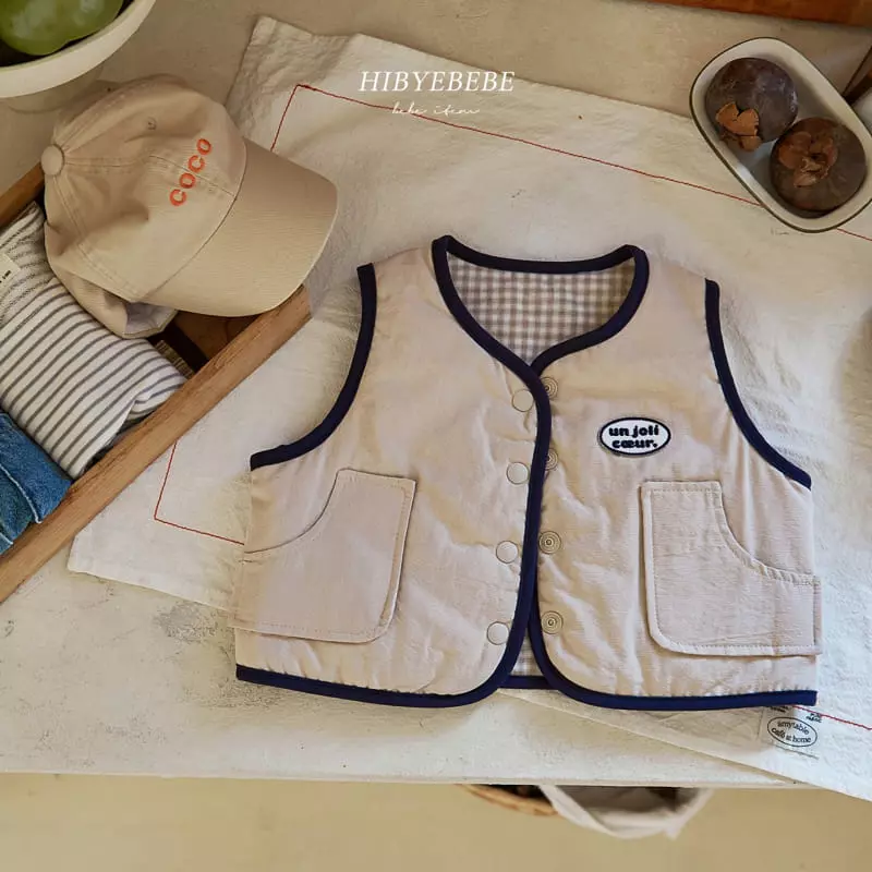 Hi Byebebe - Korean Baby Fashion - #babyootd - Beige Reversible Vest - 9