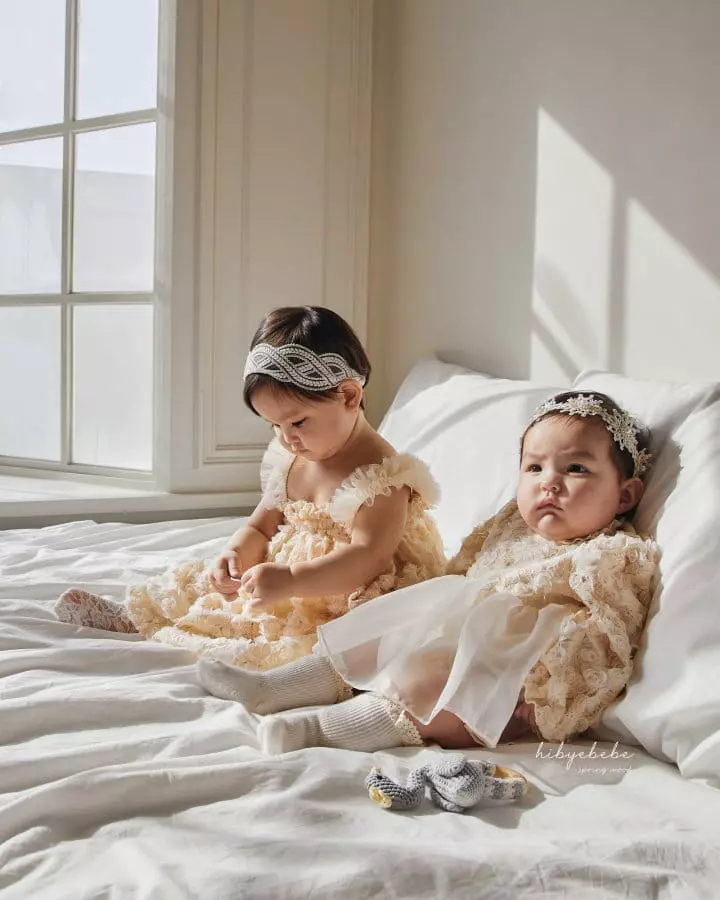Hi Byebebe - Korean Baby Fashion - #babyootd - Flower Mesh One-piece - 4