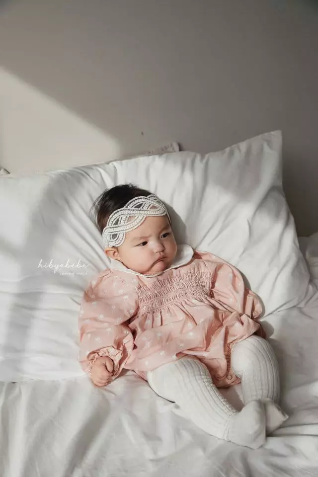 Hi Byebebe - Korean Baby Fashion - #onlinebabyboutique - Rose Collar Smocking Bodysuit - 4