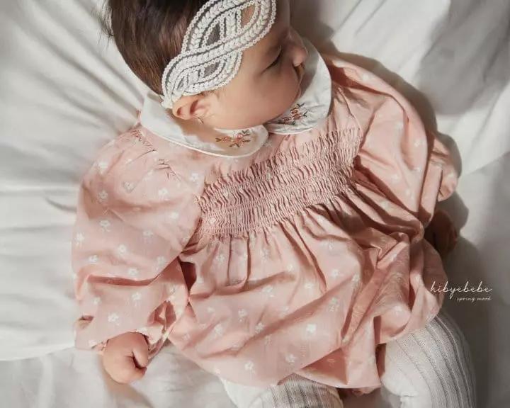 Hi Byebebe - Korean Baby Fashion - #smilingbaby - Rose Collar Smocking Bodysuit - 5