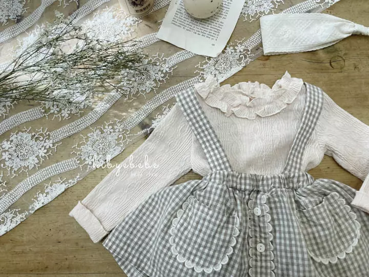 Hi Byebebe - Korean Baby Fashion - #smilingbaby - Yomi Lace Dungarees Skirt - 6
