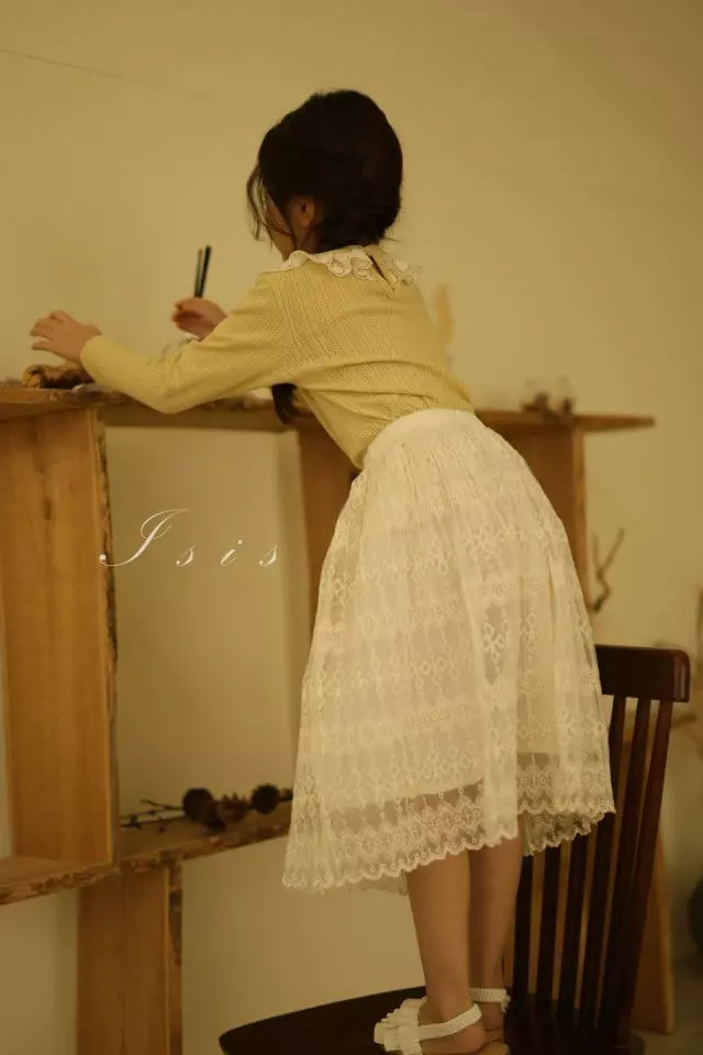Isis - Korean Children Fashion - #littlefashionista - Punching Lace Tee - 3