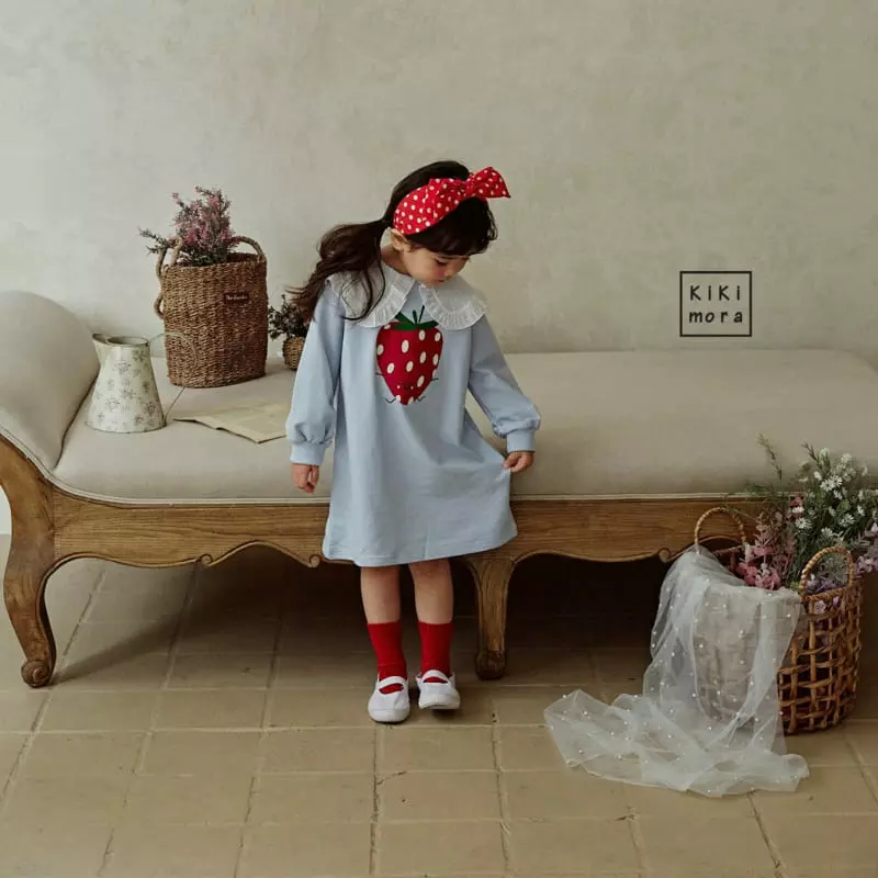 Kikimora - Korean Children Fashion - #childofig - Strawberry Collar One-piece - 4
