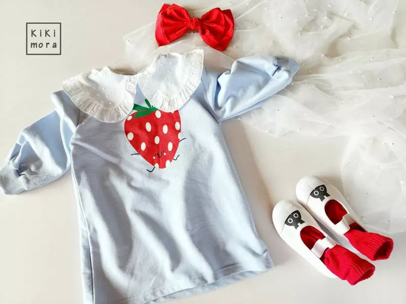 Kikimora - Korean Children Fashion - #toddlerclothing - Strawberry Collar One-piece