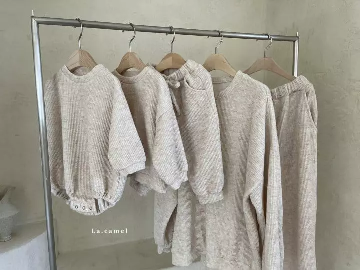 La Camel - Korean Women Fashion - #womensfashion - Mom Cheese Top Bottom Set - 8