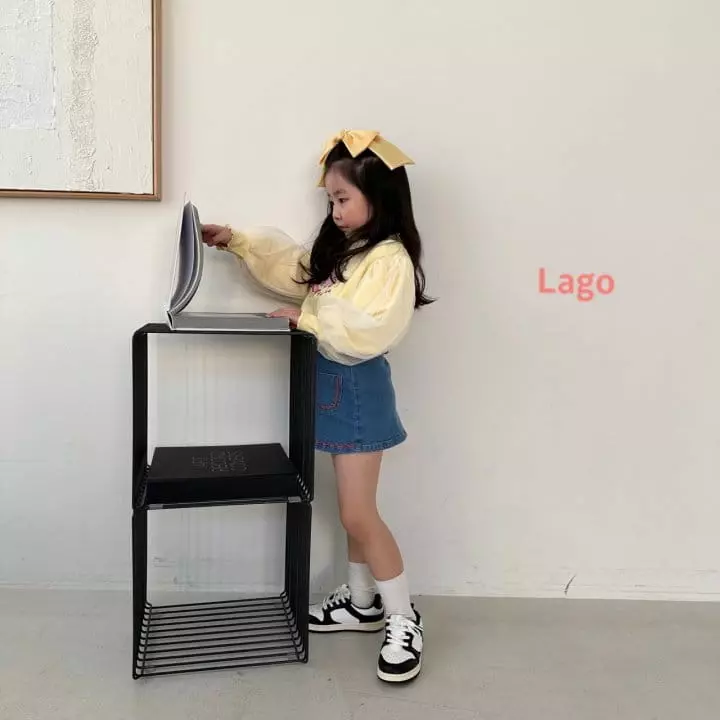Lago - Korean Children Fashion - #Kfashion4kids - Love Mesh Sweatshirt - 6