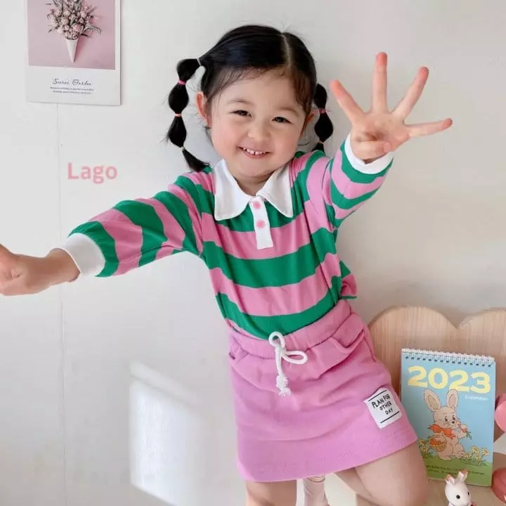 Lago - Korean Children Fashion - #kidsshorts - Pay Collar Tee - 6