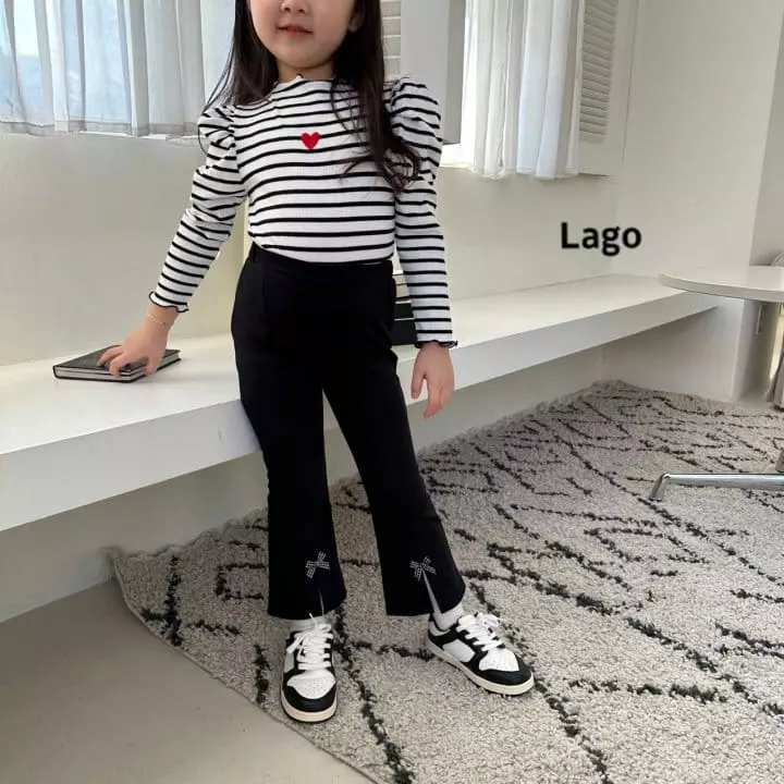 Lago - Korean Children Fashion - #littlefashionista - Check Ribbon Pants - 2