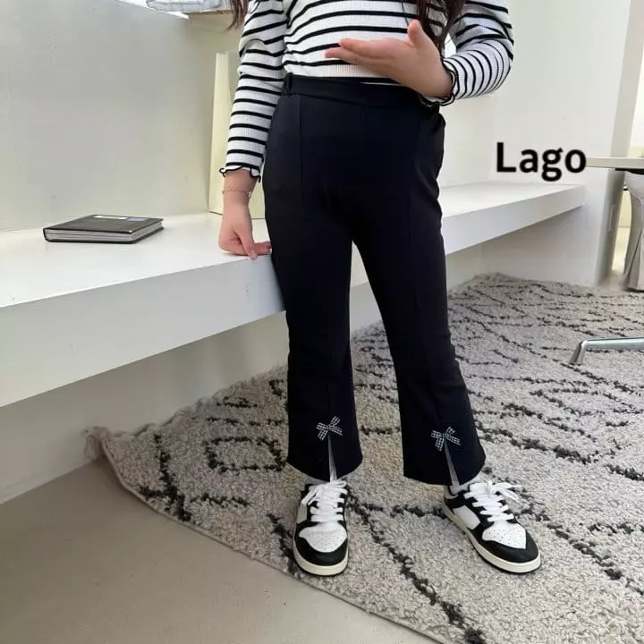 Lago - Korean Children Fashion - #prettylittlegirls - Check Ribbon Pants - 5
