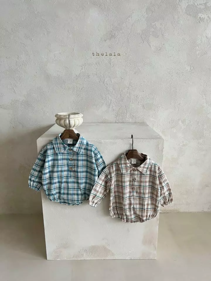 Lala - Korean Baby Fashion - #babyclothing - Neon Check Bodysuit - 4