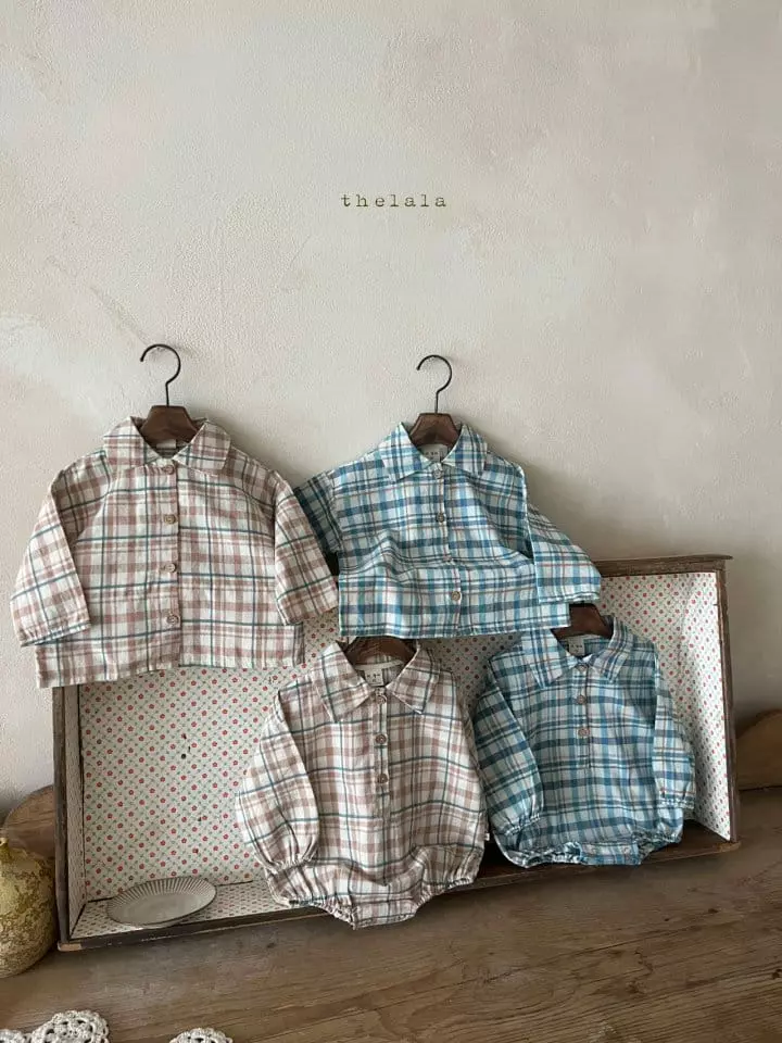Lala - Korean Baby Fashion - #babyfever - Neon Check Bodysuit - 5