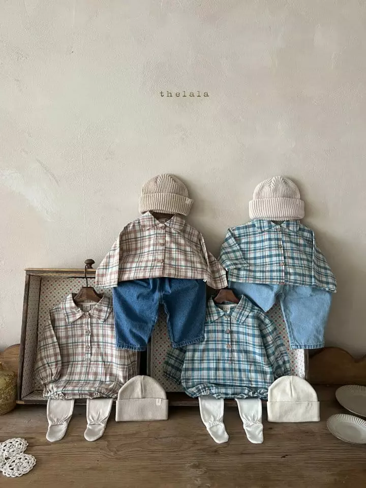 Lala - Korean Baby Fashion - #babygirlfashion - Neon Check Bodysuit - 6