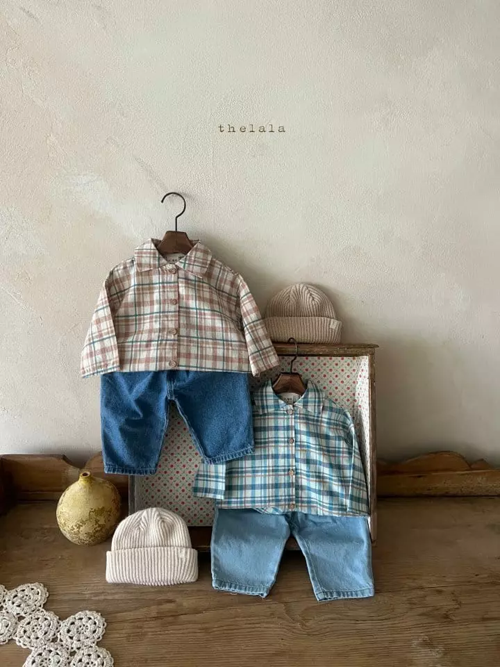 Lala - Korean Children Fashion - #childrensboutique - Neon Check Shirt