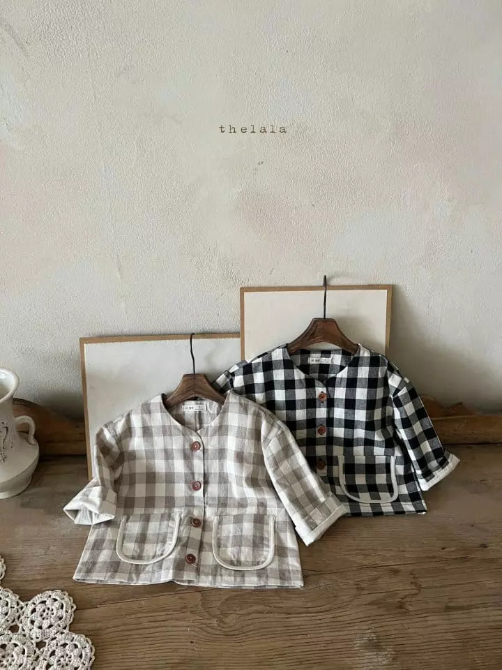 Lala - Korean Children Fashion - #childrensboutique - Block Check Jacket - 7