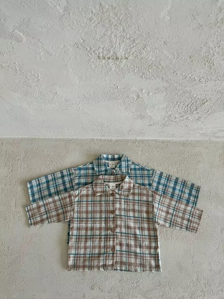 Lala - Korean Children Fashion - #kidsshorts - Neon Check Shirt - 5