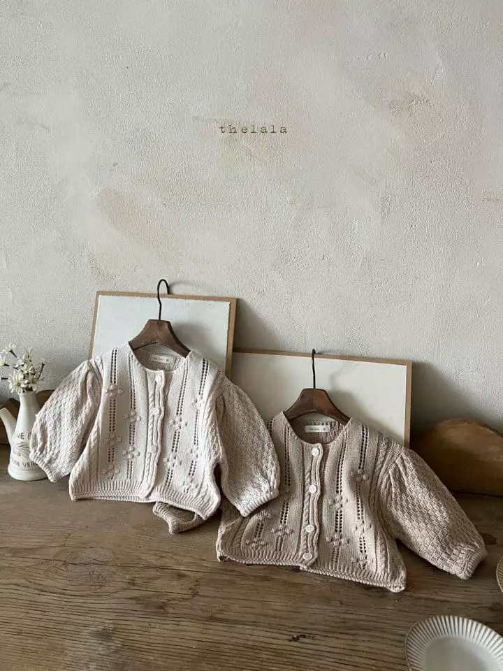 Lala - Korean Children Fashion - #kidsstore - Eyelet Cardigan - 7