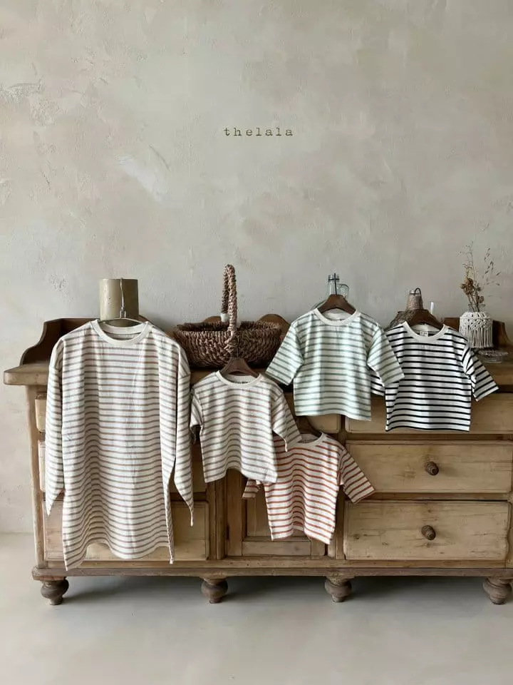 Lala - Korean Women Fashion - #momslook - Mom Tin Stripes Tee - 3