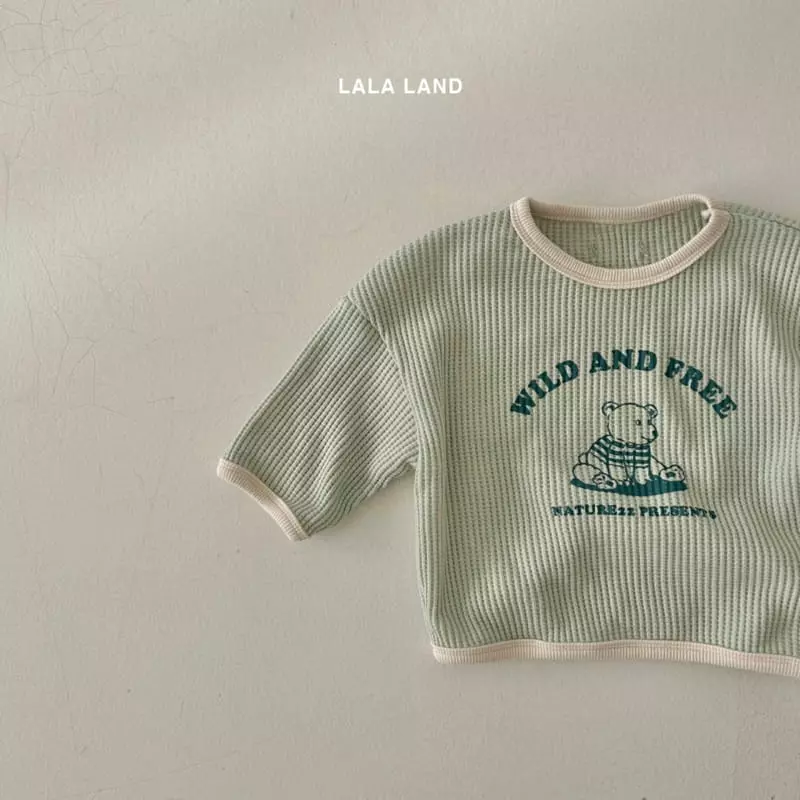 Lalaland - Korean Baby Fashion - #babyboutique - Bebe Waffle Top Bottom Set - 11