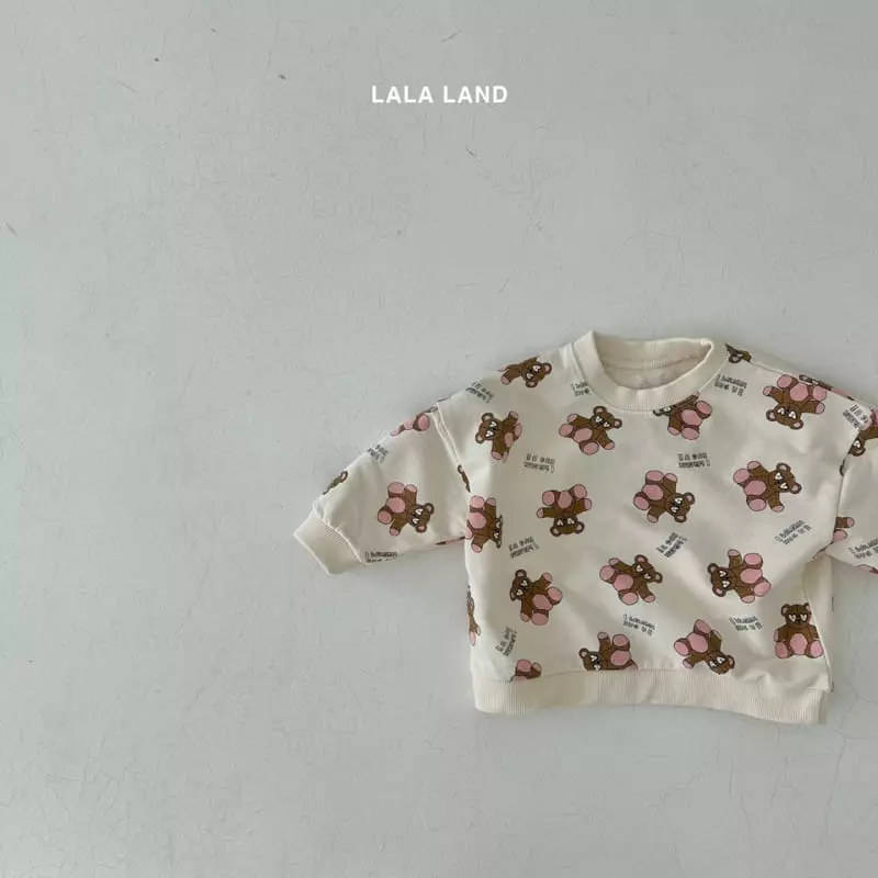 Lalaland - Korean Baby Fashion - #babyoninstagram - Bebe Sketch Bear Top Bottom Set - 8