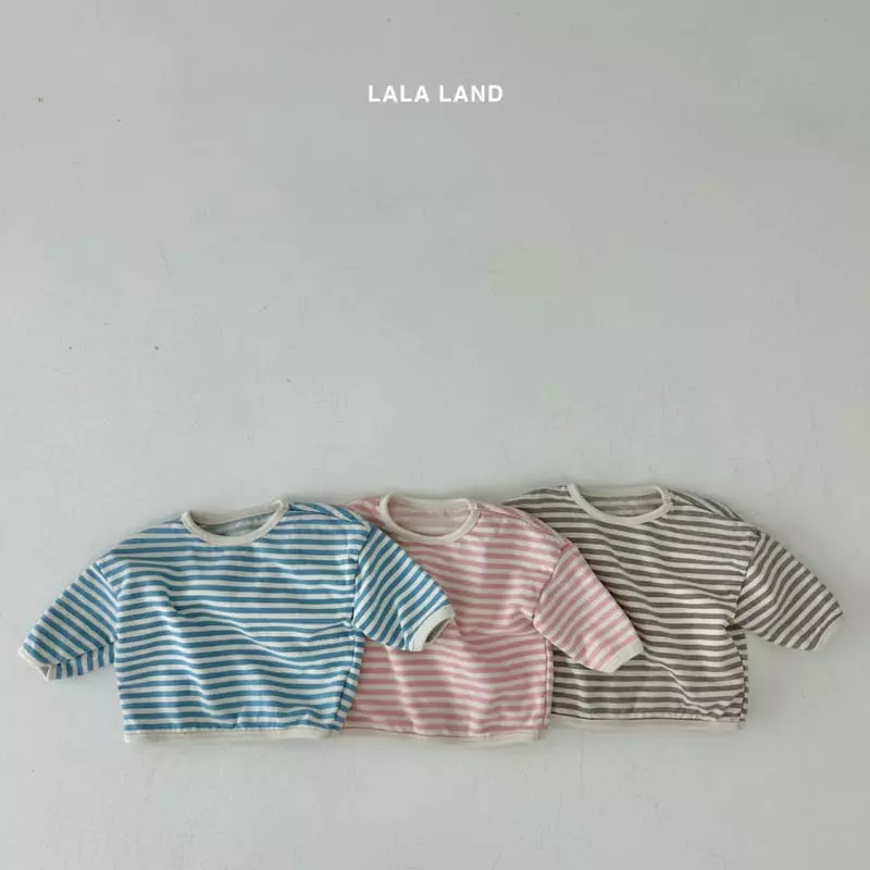 Lalaland - Korean Baby Fashion - #babyoninstagram - Bebe Stripes Piping Sweatshirt