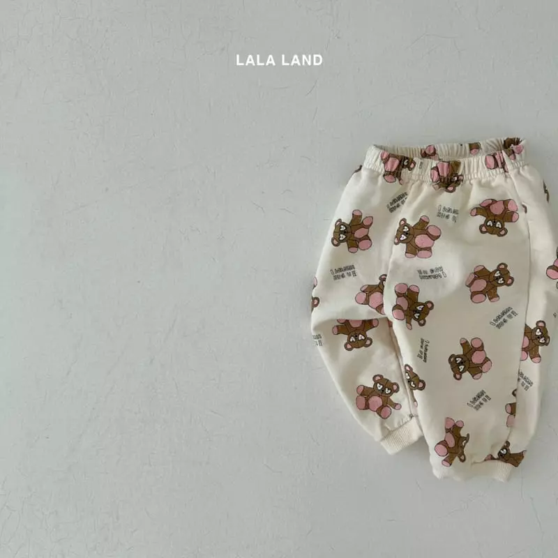 Lalaland - Korean Baby Fashion - #babyoutfit - Bebe Sketch Bear Top Bottom Set - 11
