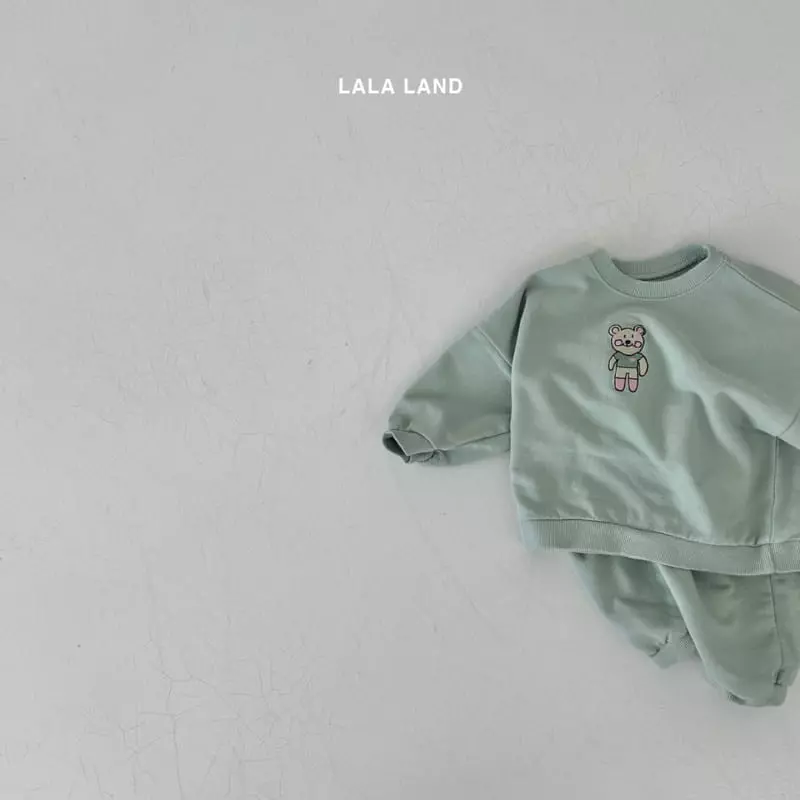 Lalaland - Korean Baby Fashion - #babyoutfit - Bebe We Top Bottom Set - 6
