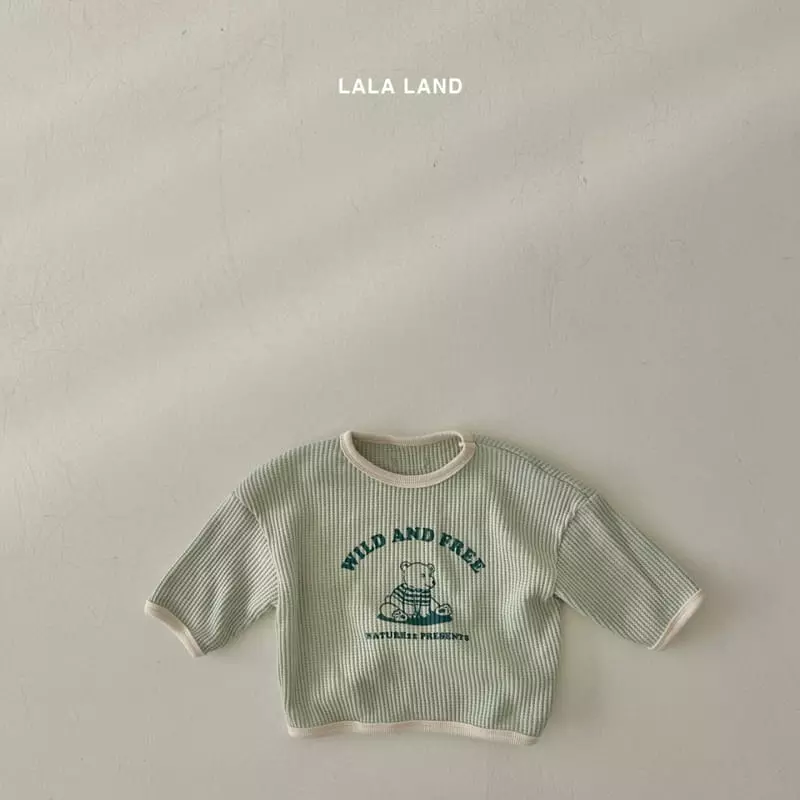 Lalaland - Korean Baby Fashion - #onlinebabyboutique - Bebe Waffle Top Bottom Set - 9