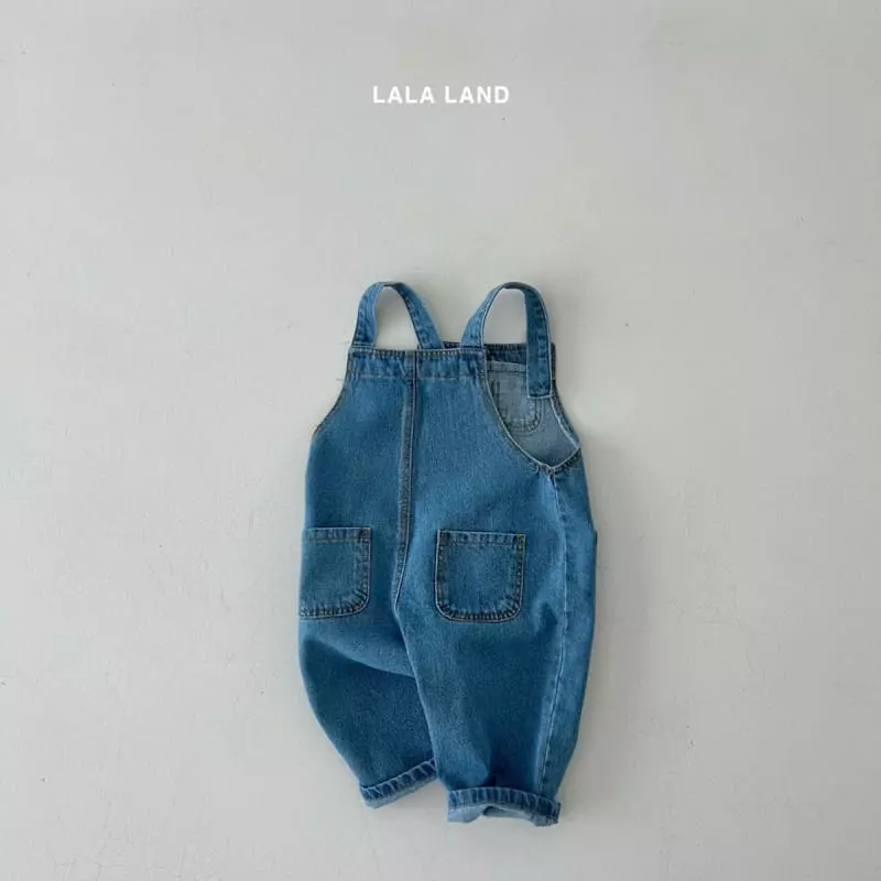 Lalaland - Korean Children Fashion - #childofig - Pocket Denim Dungarees - 5