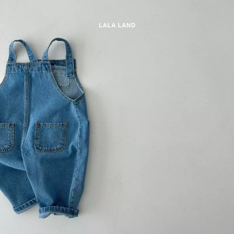 Lalaland - Korean Children Fashion - #childofig - Pocket Denim Dungarees - 6