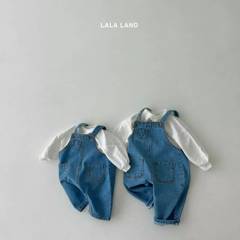 Lalaland - Korean Children Fashion - #designkidswear - Pocket Denim Dungarees - 8