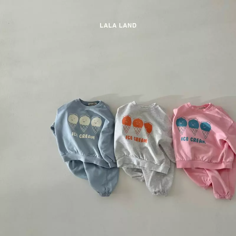 Lalaland - Korean Children Fashion - #fashionkids - Ice Cream Top Bottom Set