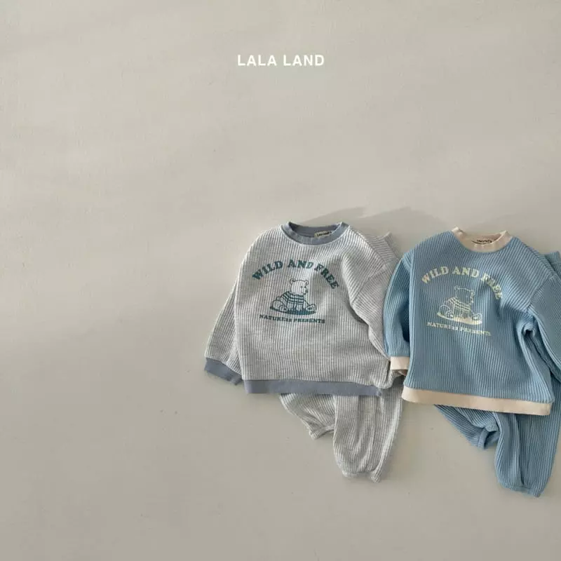 Lalaland - Korean Children Fashion - #kidsshorts - Waffle Top Bottom Set