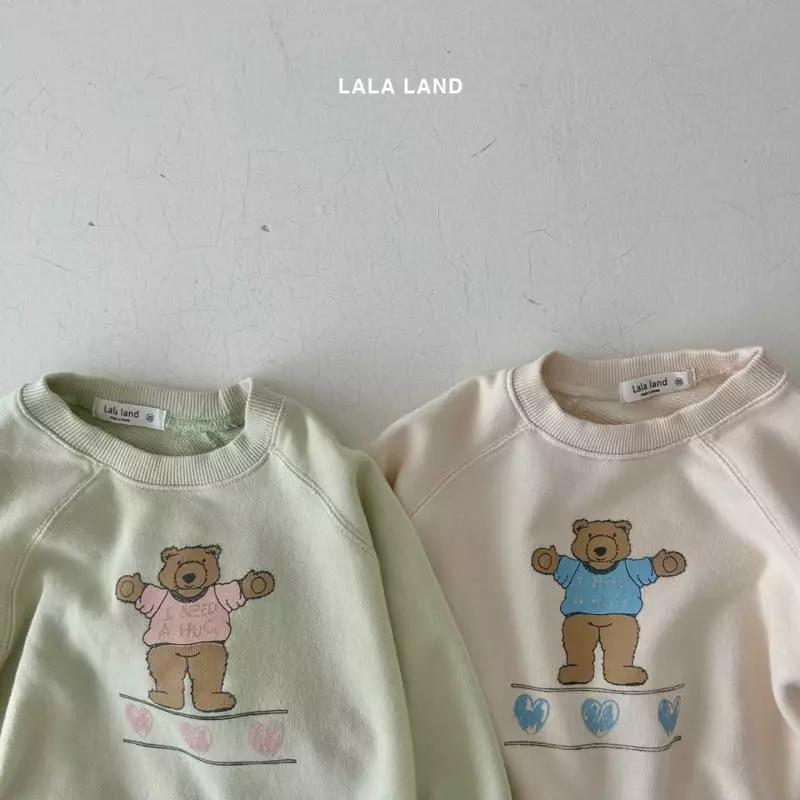 Lalaland - Korean Children Fashion - #kidsshorts - Hug Bear Sweatshirt - 2
