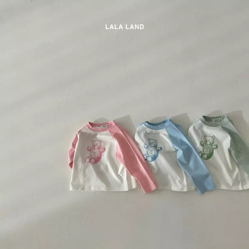 Lalaland - Korean Children Fashion - #prettylittlegirls - Bear Raglan Tee