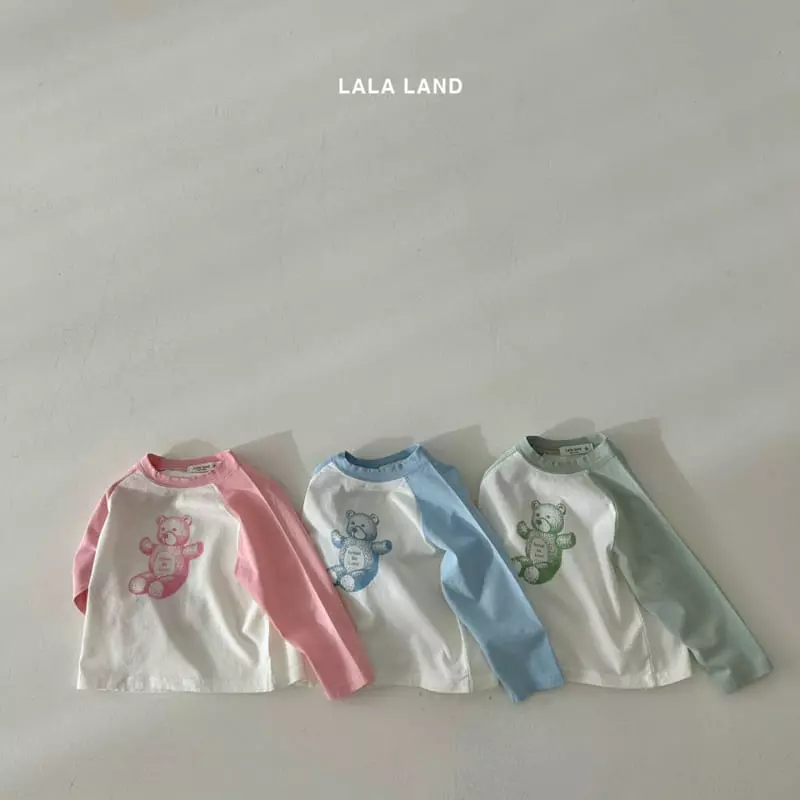 Lalaland - Korean Children Fashion - #toddlerclothing - Bear Raglan Tee - 3