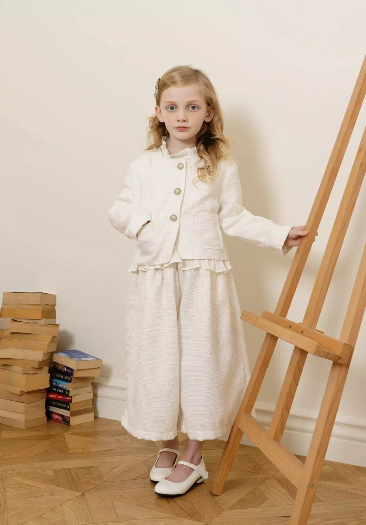 Le Bev - Korean Children Fashion - #kidsshorts - Gold Twid Pants - 3