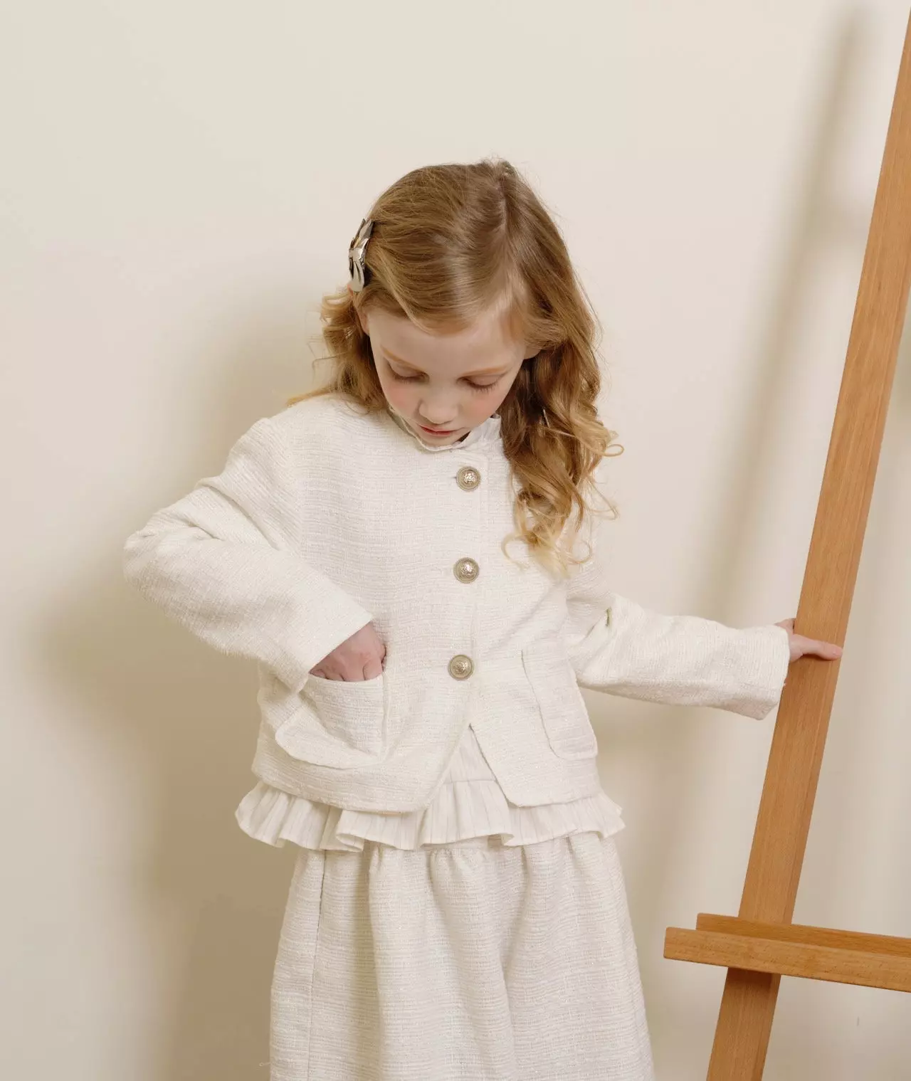 Le Bev - Korean Children Fashion - #littlefashionista - Gold Twid Jacket - 11