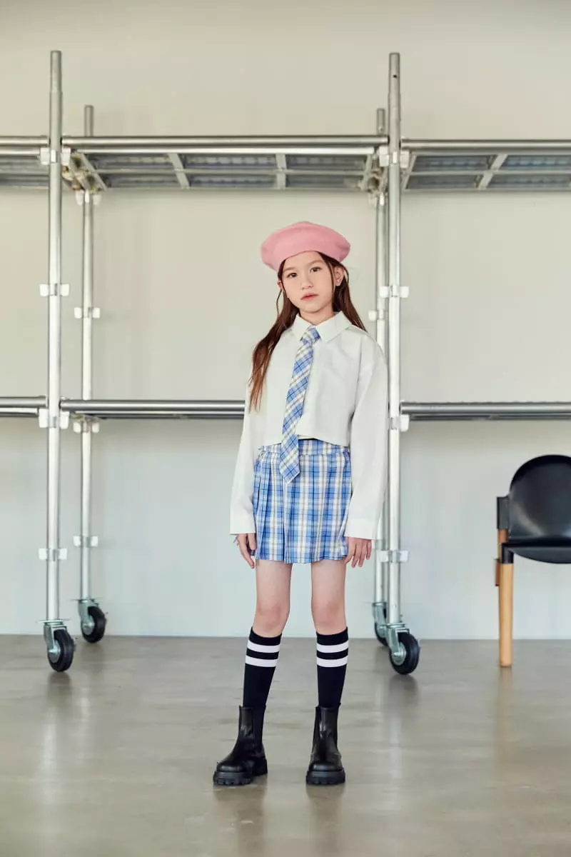 Lilas - Korean Children Fashion - #prettylittlegirls - Check Wrinkle Skirt - 4