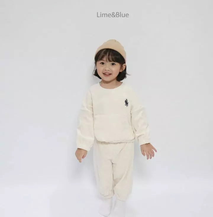 Lime & Blue - Korean Children Fashion - #Kfashion4kids - Lapa Club Terry Top Bottom Set - 9