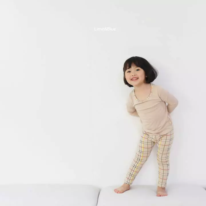Lime & Blue - Korean Children Fashion - #Kfashion4kids - Basic Check Easywear - 8