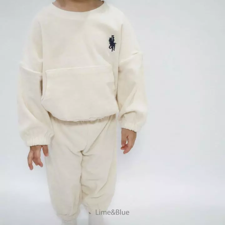 Lime & Blue - Korean Children Fashion - #kidsstore - Lapa Club Terry Top Bottom Set - 7