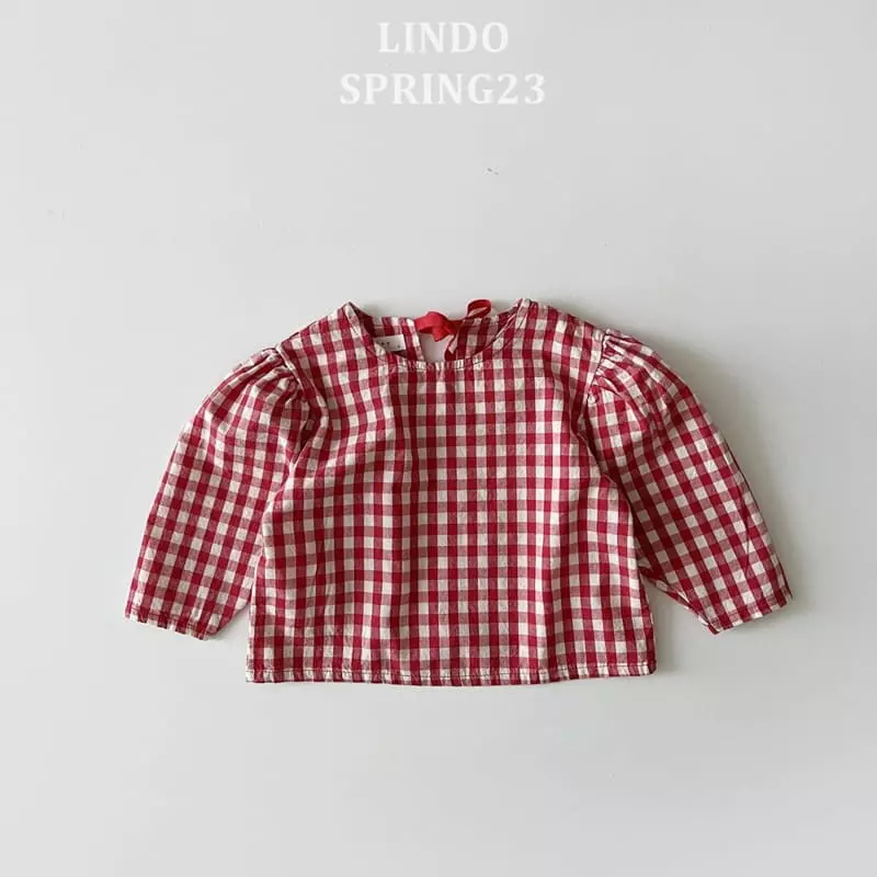 Lindo - Korean Children Fashion - #discoveringself - Love More Check Top Bottom Set