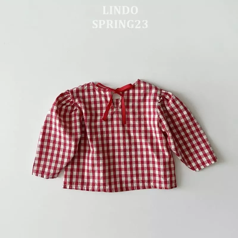Lindo - Korean Children Fashion - #fashionkids - Love More Check Top Bottom Set - 2