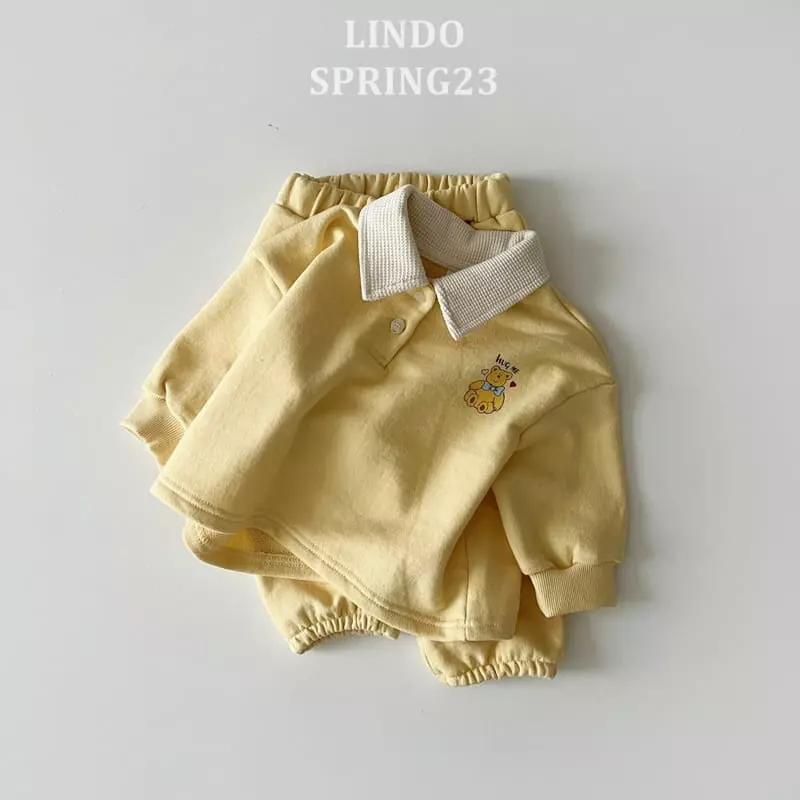 Lindo - Korean Children Fashion - #fashionkids - Hug Me Collar Top Bottom Set