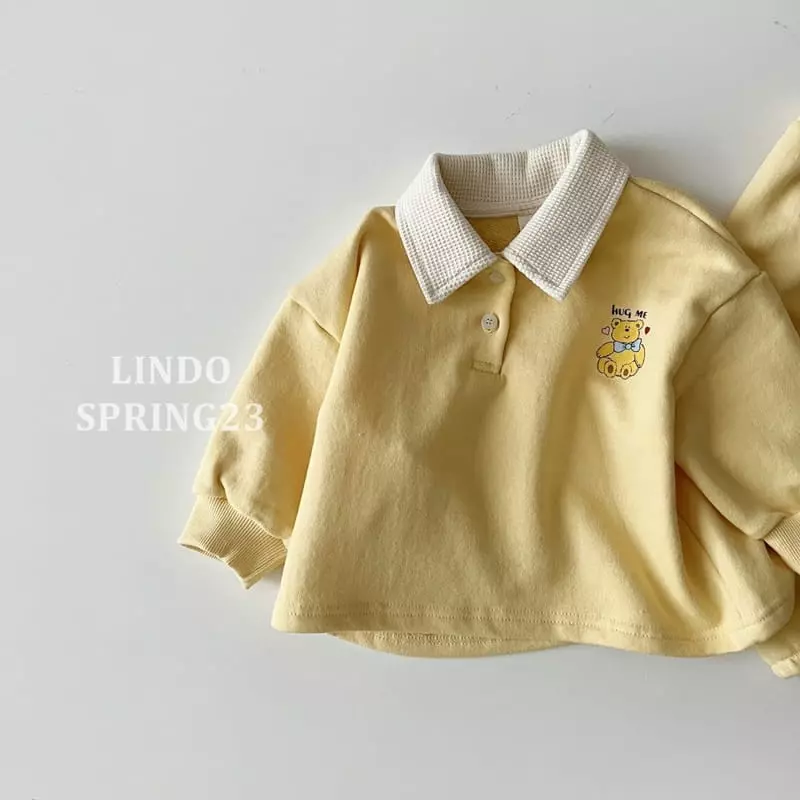 Lindo - Korean Children Fashion - #magicofchildhood - Hug Me Collar Top Bottom Set - 7