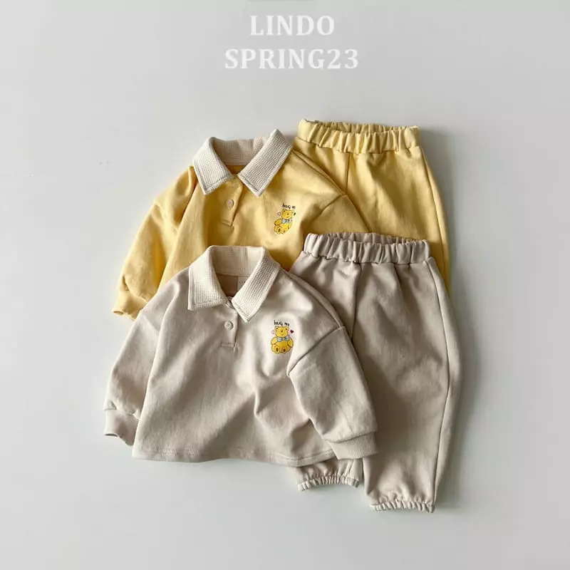 Lindo - Korean Children Fashion - #minifashionista - Hug Me Collar Top Bottom Set - 8