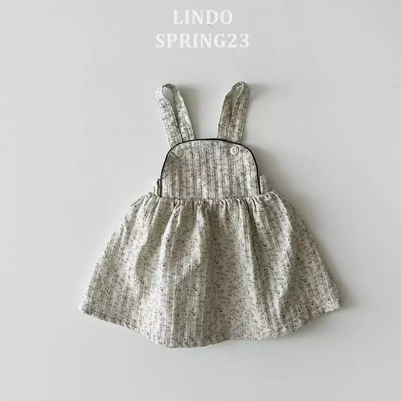 Lindo - Korean Children Fashion - #minifashionista - Line Flower Dungarees One-piece - 3