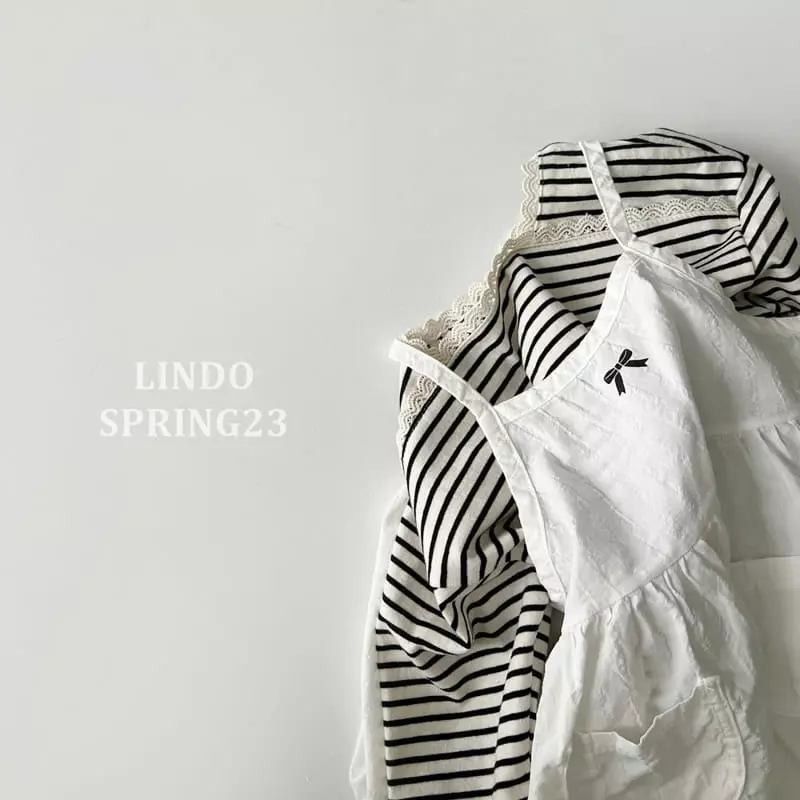 Lindo - Korean Children Fashion - #todddlerfashion - Ribbon String One-piece - 3