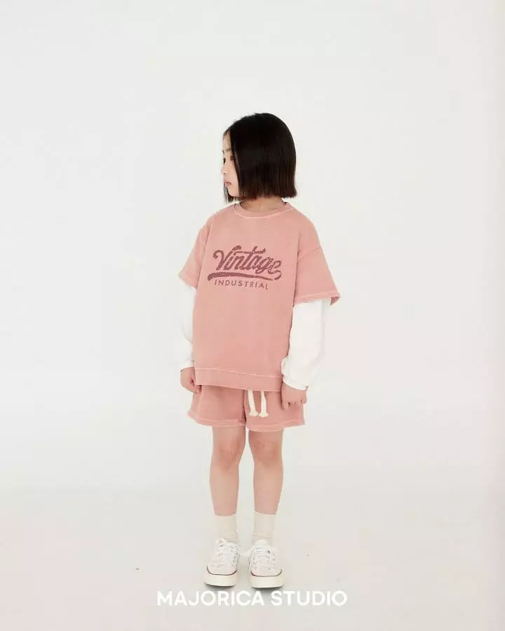 Majorica - Korean Children Fashion - #kidzfashiontrend - Vintage Pigment Top Bottom Set - 4