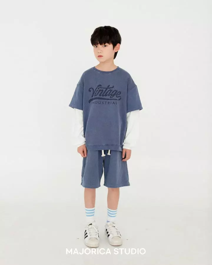 Majorica - Korean Children Fashion - #childrensboutique - Vintage Pigment Top Bottom Set - 11